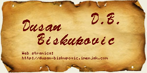 Dušan Biskupović vizit kartica